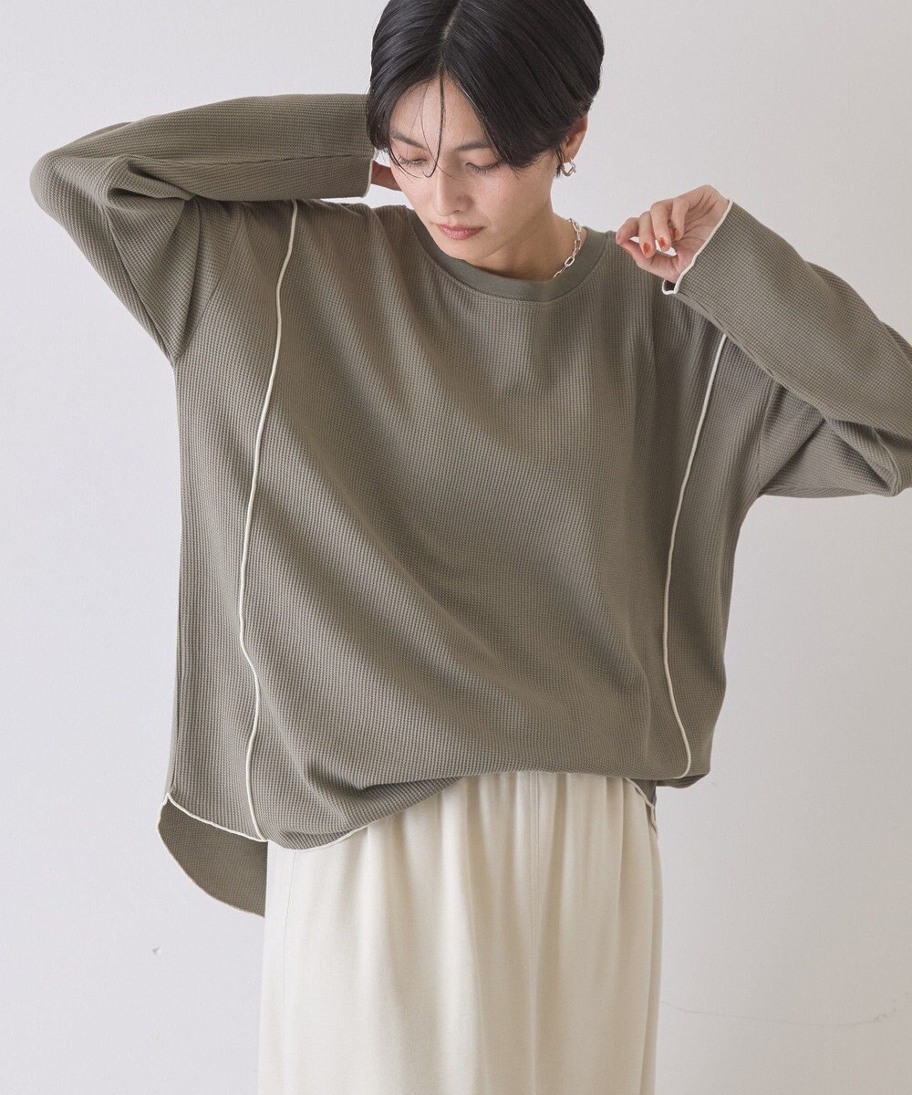 AMERICAN HOLIC 【WEB限定】ワッフル配色メロープルオーバー 