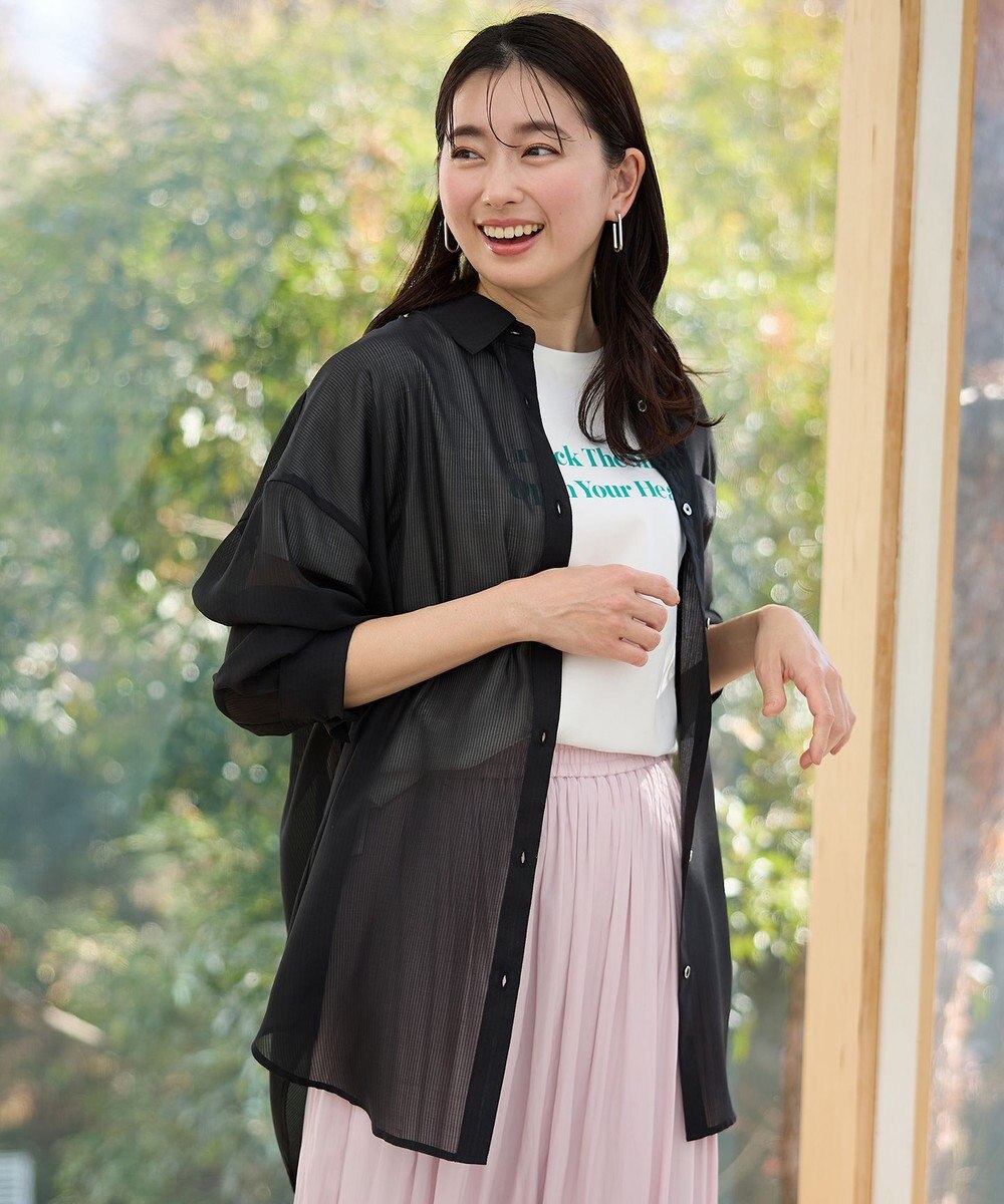 ANY シアーストライプシャツ 