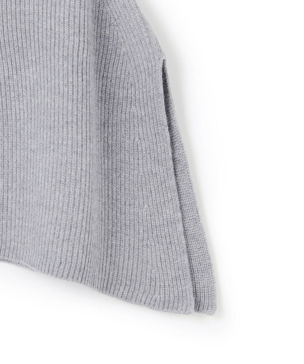 ICB 【洗える】ウールポリエステルニットケープ 