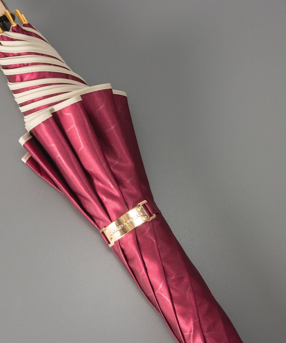 AURORA シャルルジョルダン　ポリエステル サテン エンボス 加工耐風雨傘 