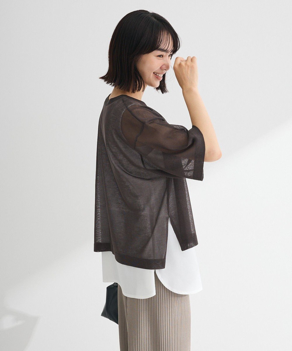 Green Parks アソートロゴ半袖シアーニットプルオーバー 