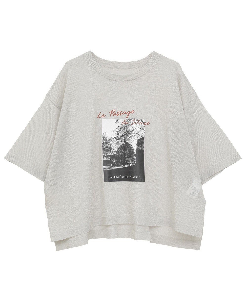 Green Parks アソートロゴ半袖シアーニットプルオーバー 