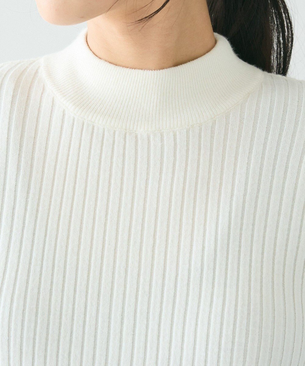 CRAFT STANDARD BOUTIQUE 洗える/とてもち配色モックネックリブニットプルオーバー/24AW 