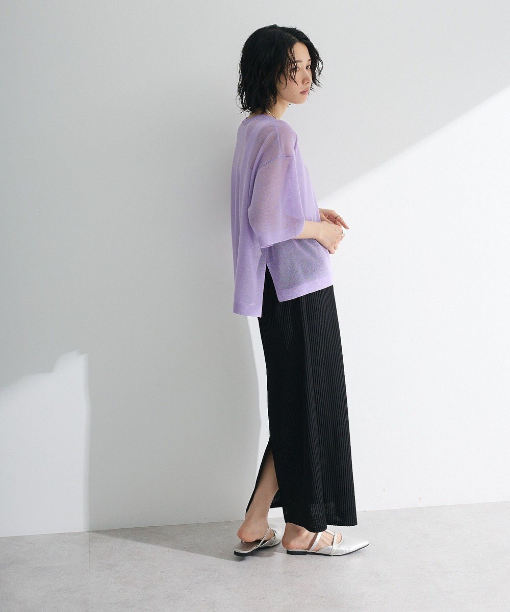 Green Parks アソートロゴ半袖シアーニットプルオーバー 