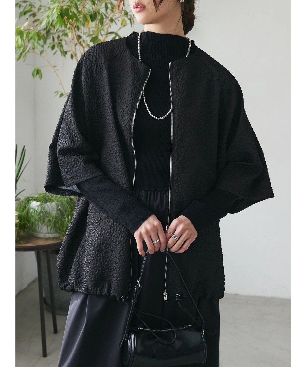 Green Parks AnriettMusee フロントジップジャガードブルゾン 