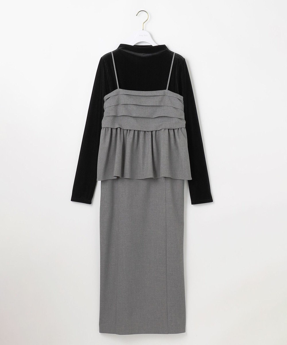 ANY SIS L 【BAILA12月号掲載・貴島明日香さんコラボ】ドッキングビスチェワンピース×インナーセット 