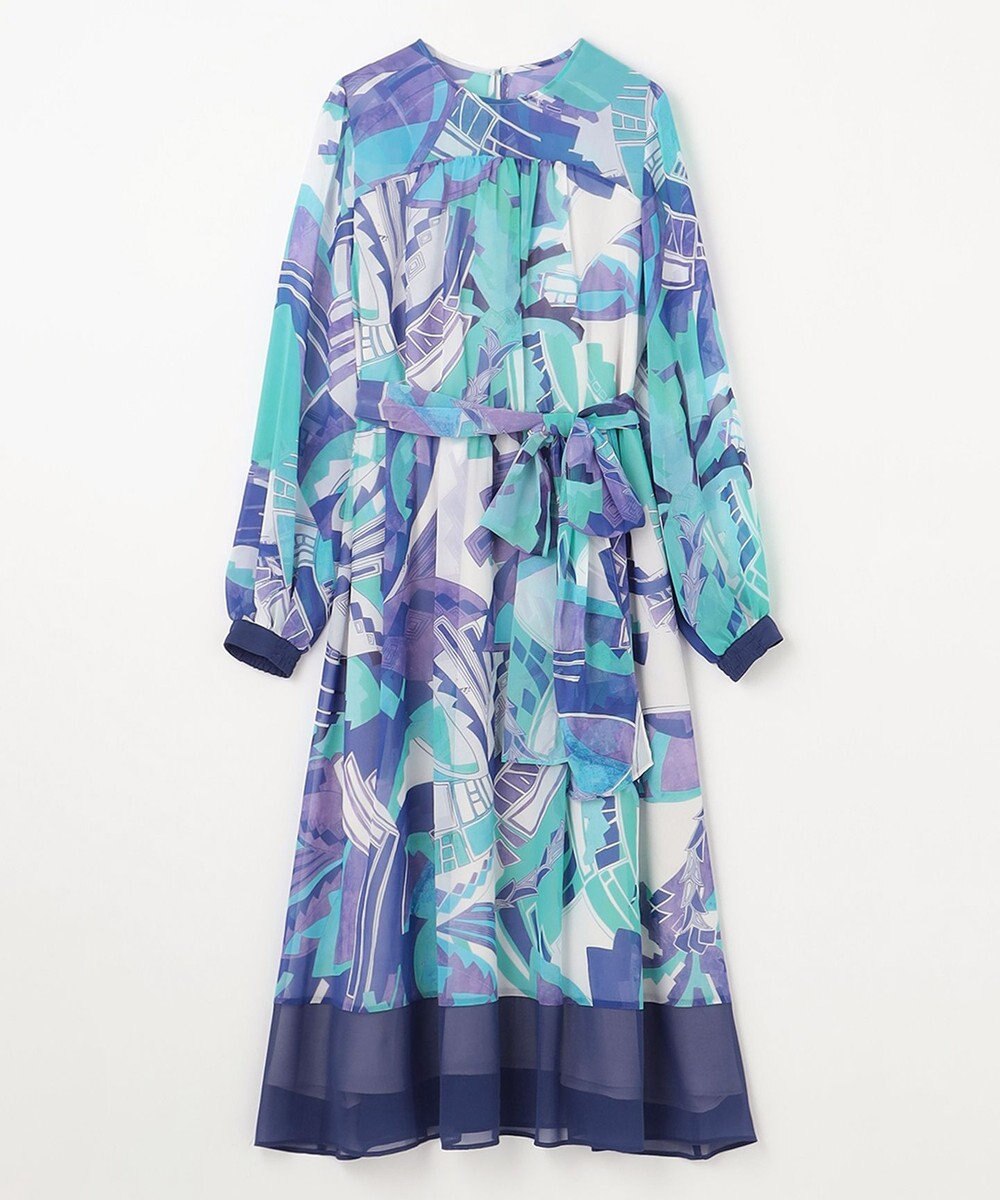 GRACE CONTINENTAL アールデコリゾートプリントワンピース 