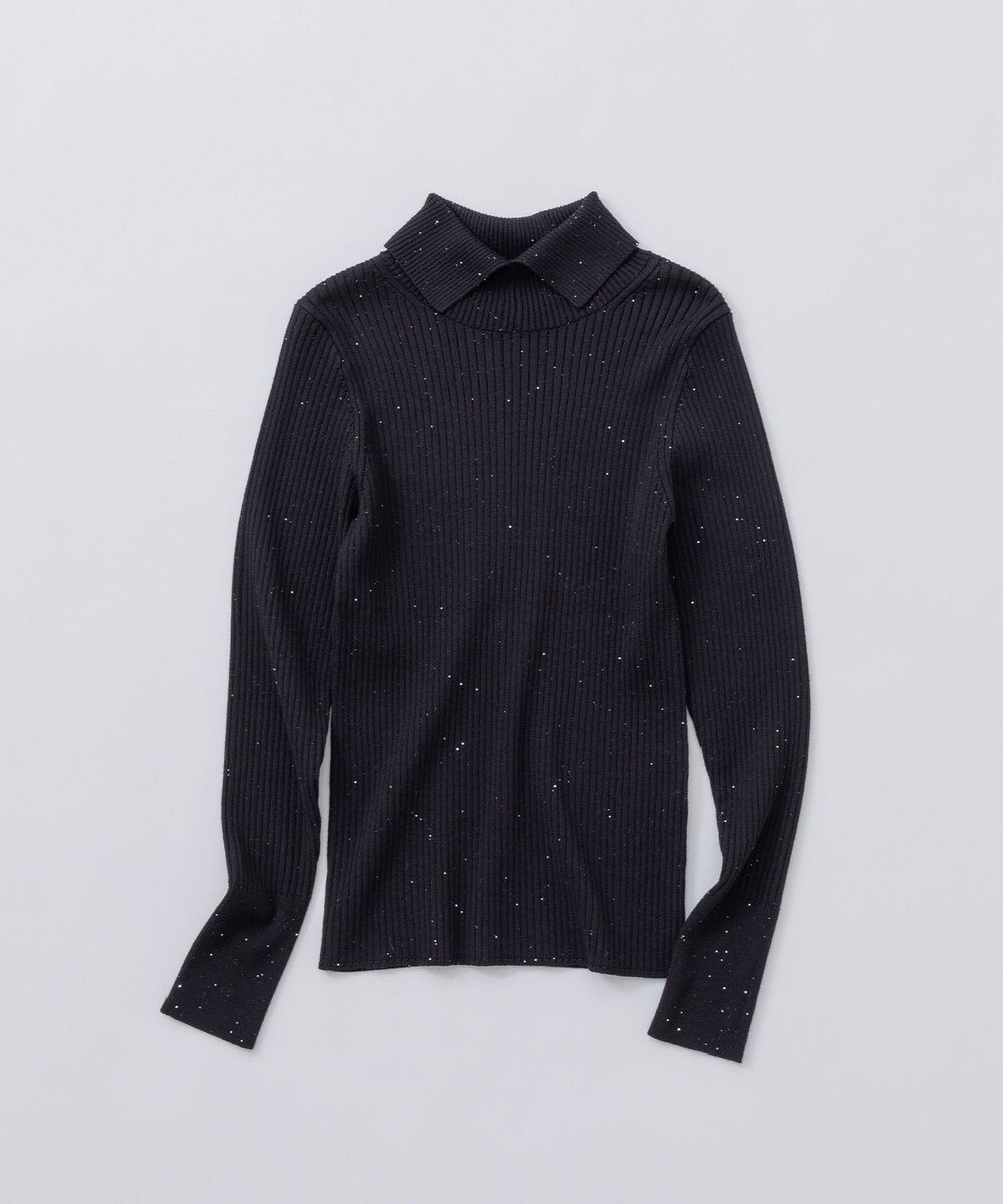 組曲 【前後着用・手洗い可】ELENAスパンコール襟デザイン ニット 