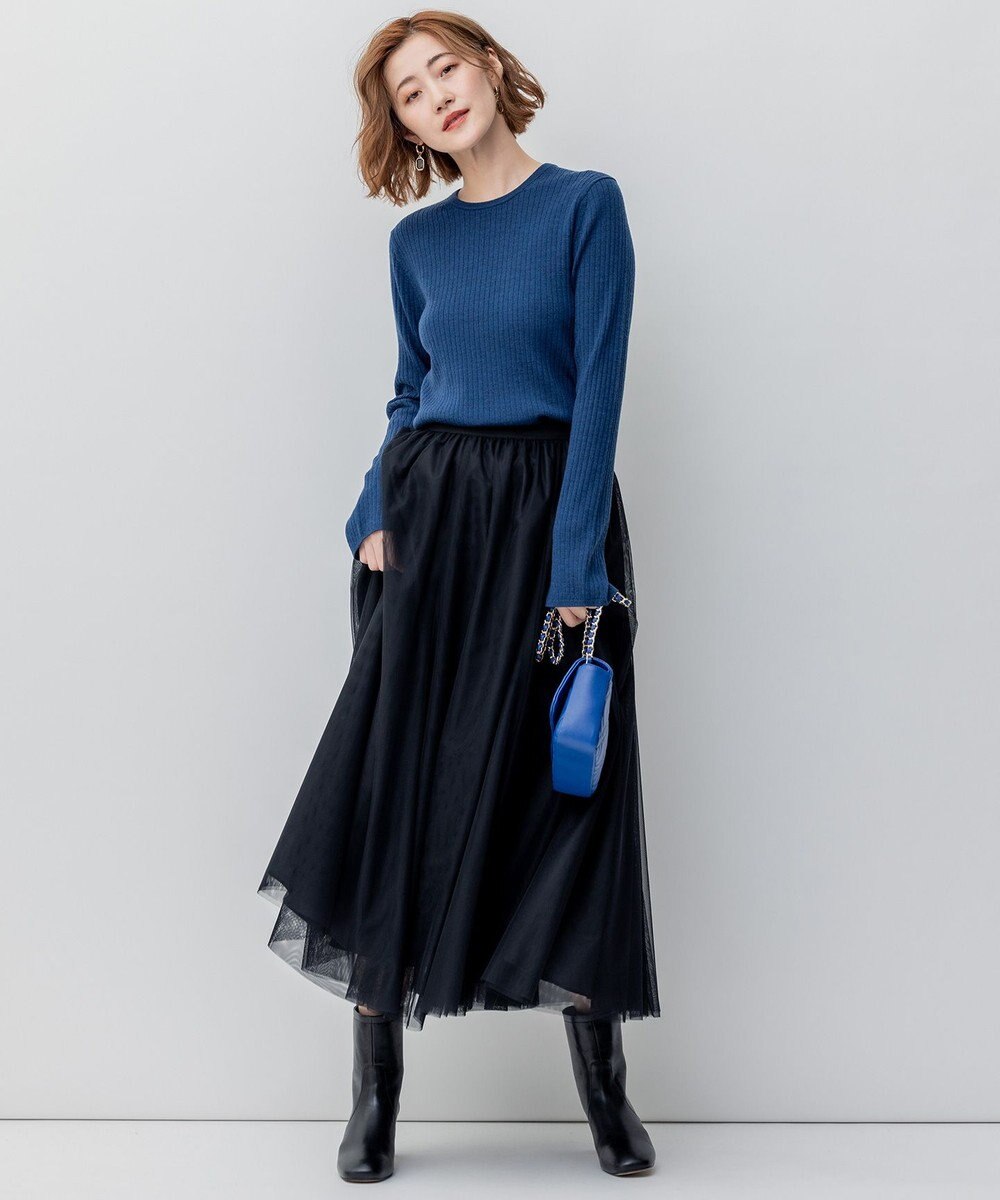 23区 【洗える】ウーステッドウール リブ ニット 