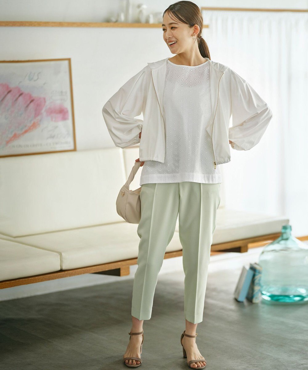 組曲 【美シルエット・ストレッチ・シワになりにくい】オシャクロス テーパードパンツ 