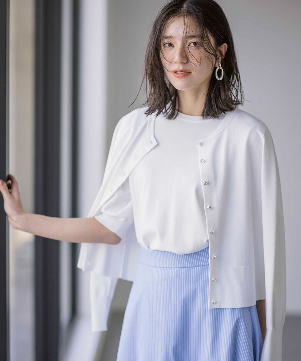 組曲 L 【UVケア・接触冷感】MINA ニットカーディガン 