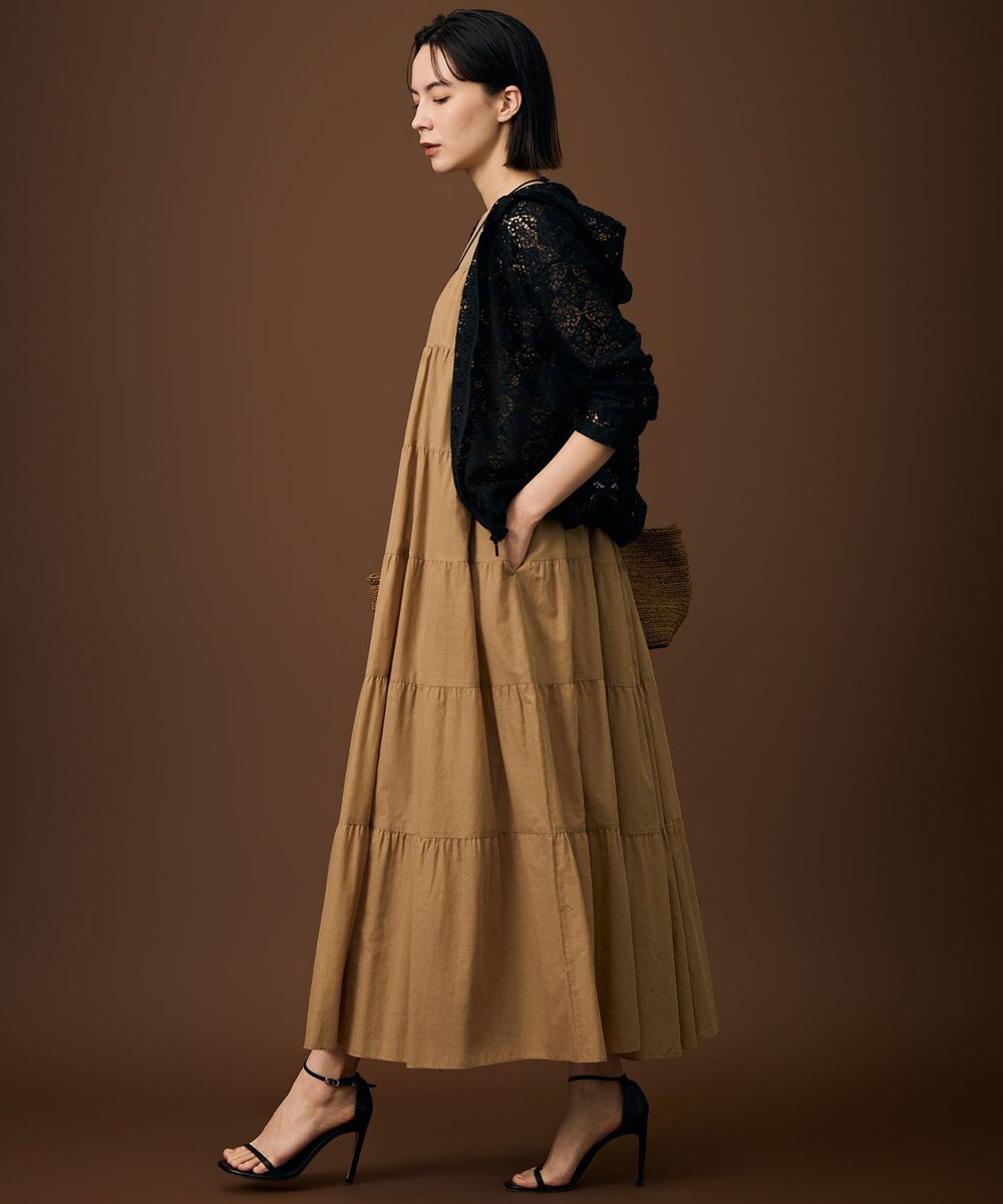 自由区 【WEB限定・1枚で華やぐ・旬スタイル】テクスチャーレーシージップ パーカー 