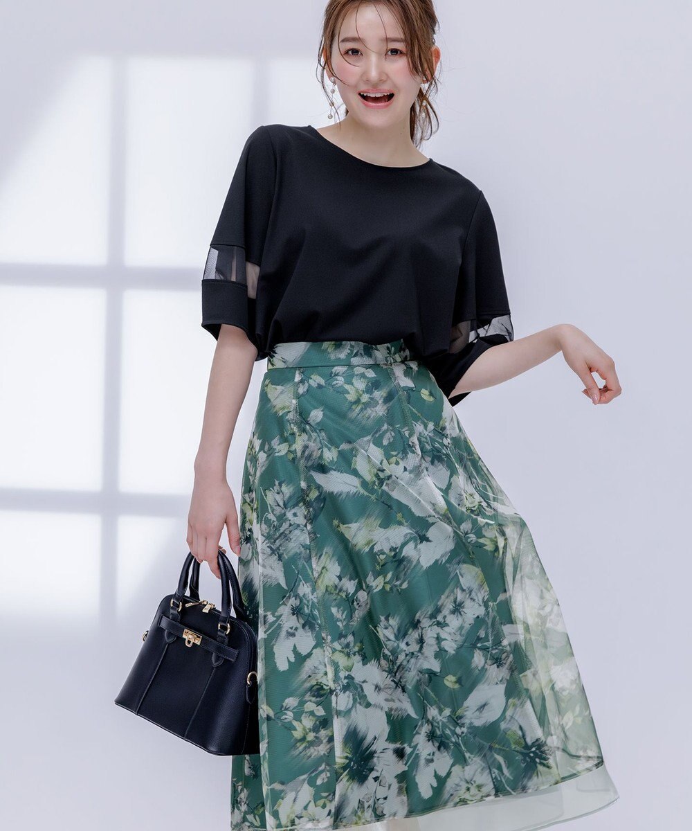 ANY SIS 【洗える】シアーコンビ プルオーバー 