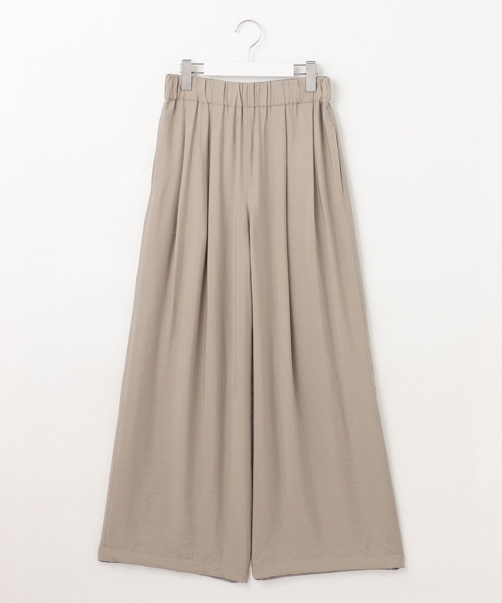自由区 L 【ウエストゴム・洗える】エアリーツイルワイド パンツ 