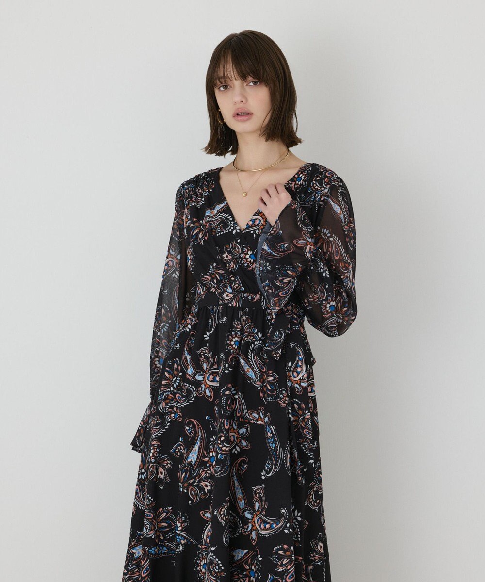 GRACE CONTINENTAL ペイズリーカシュクールワンピース 