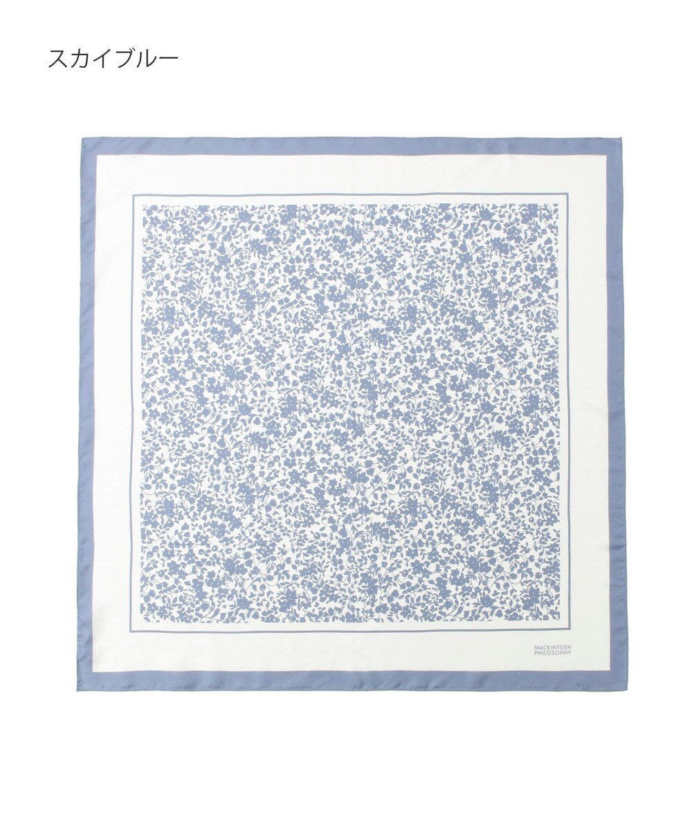 MOONBAT MACKINTOSH PHILOSOPHY(マッキントッシュ フィロソフィー）シルクスカーフ ボタニカル 68×68㎝ 日本製 
