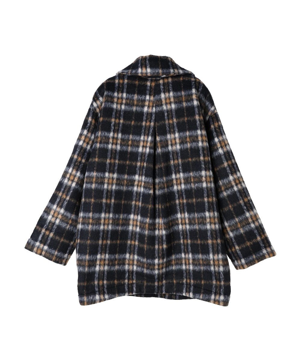 AMERICAN HOLIC チェックコクーンミディコート 