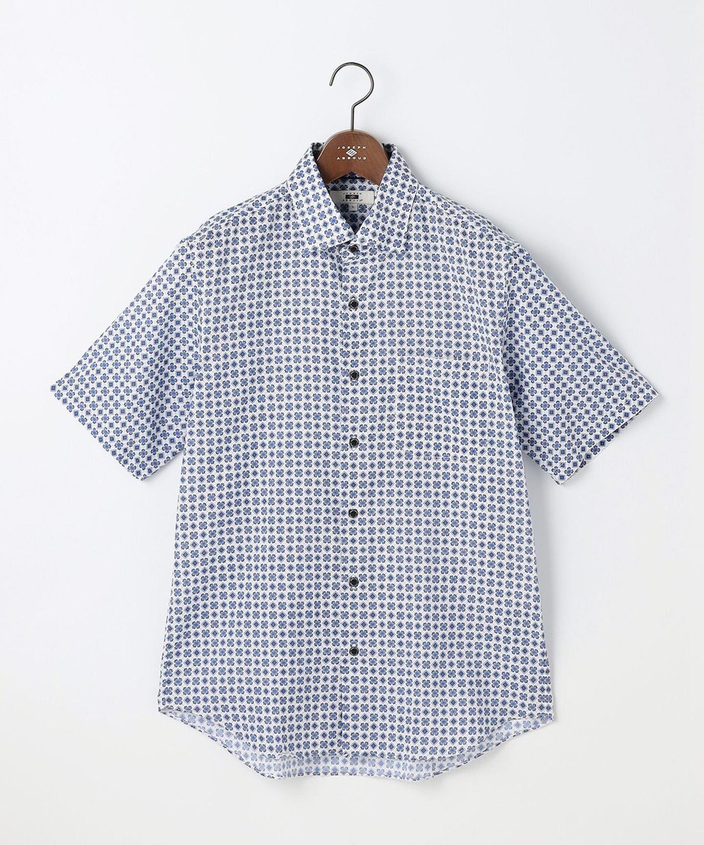 JOSEPH ABBOUD 【キングサイズ・綿100％・JAPANファブリック】パナマボイルプリント 半袖シャツ 