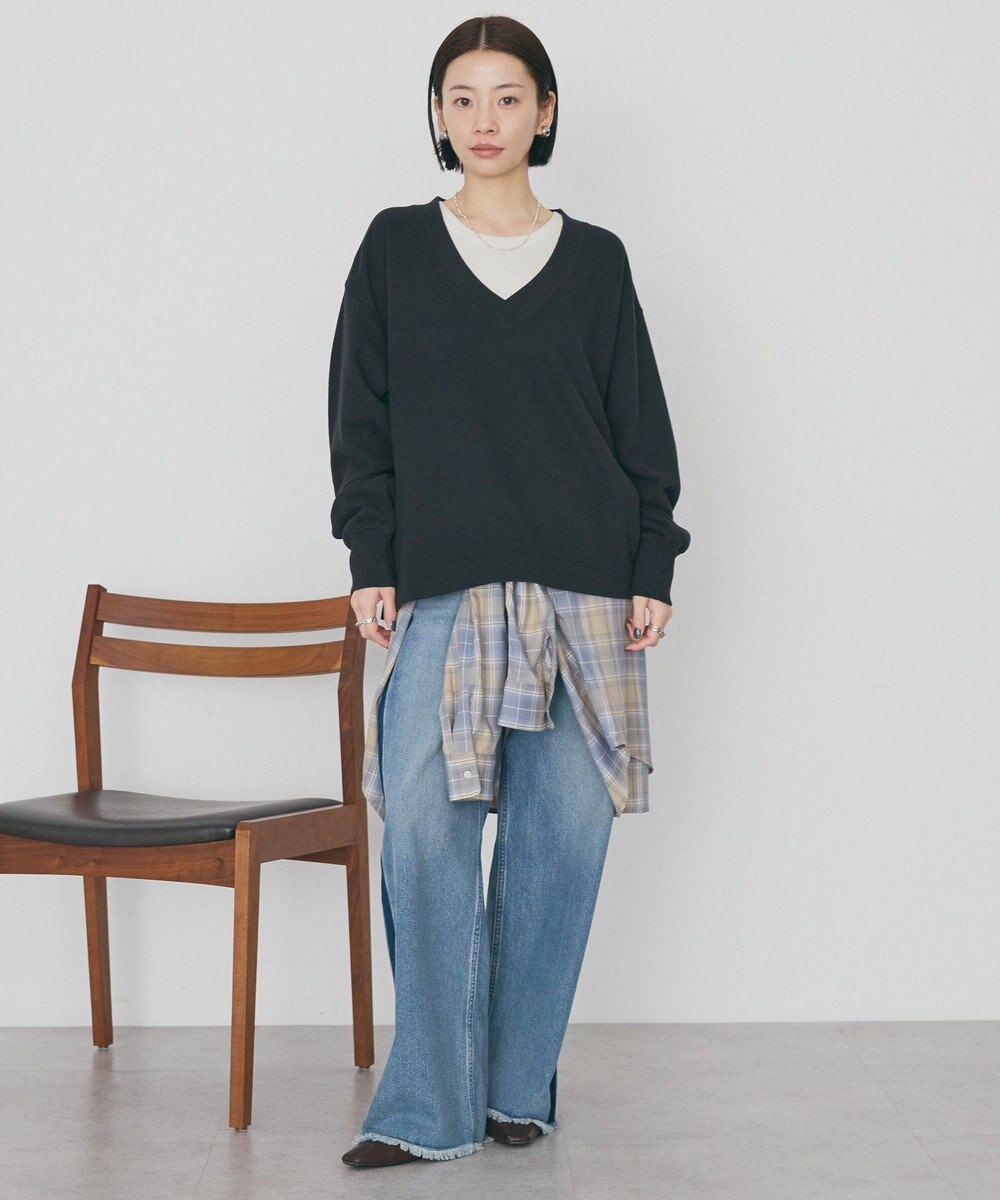 AMERICAN HOLIC Ｖネックスムース起毛プルオーバー 