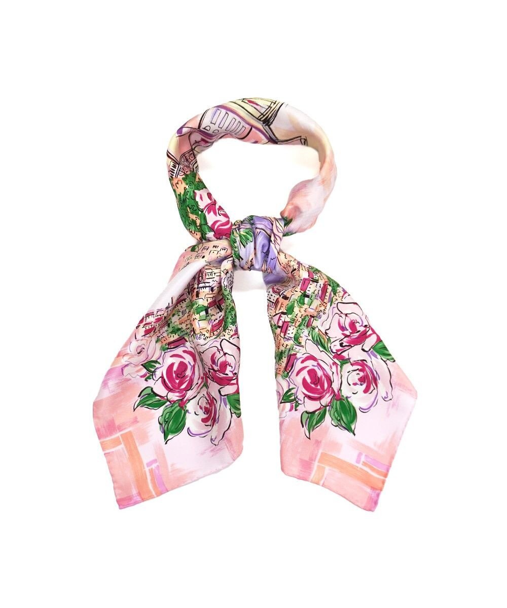 Marca ＜春の新色！＞【伝統横濱スカーフ】リゾートランド 大判 シルクツイル スカーフ 