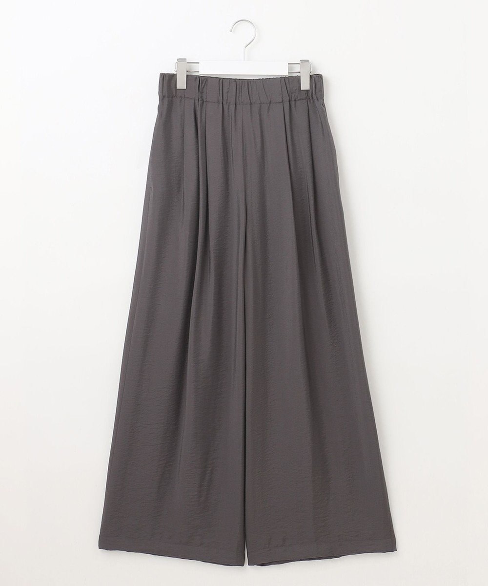 自由区 L 【ウエストゴム・洗える】エアリーツイルワイド パンツ 