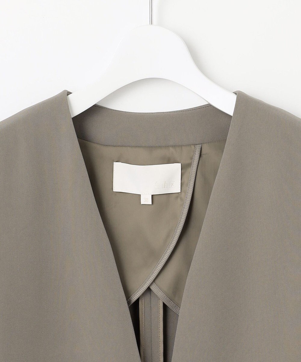 自由区 S 【セットアップ対応】トリアセダブルクロスノーカラー ジャケット 