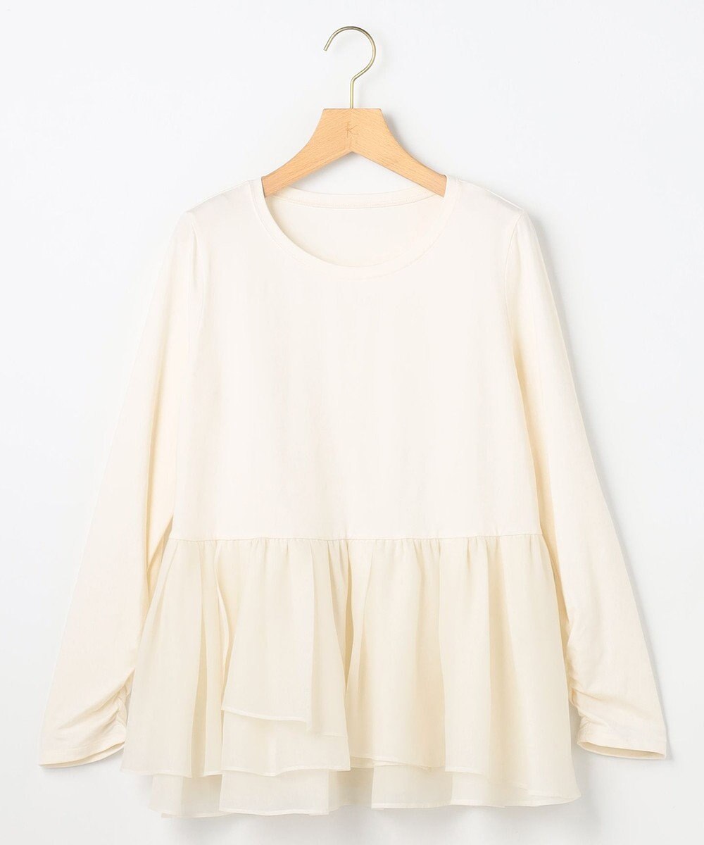 組曲 オーガンジーコンビ ロングTシャツ 