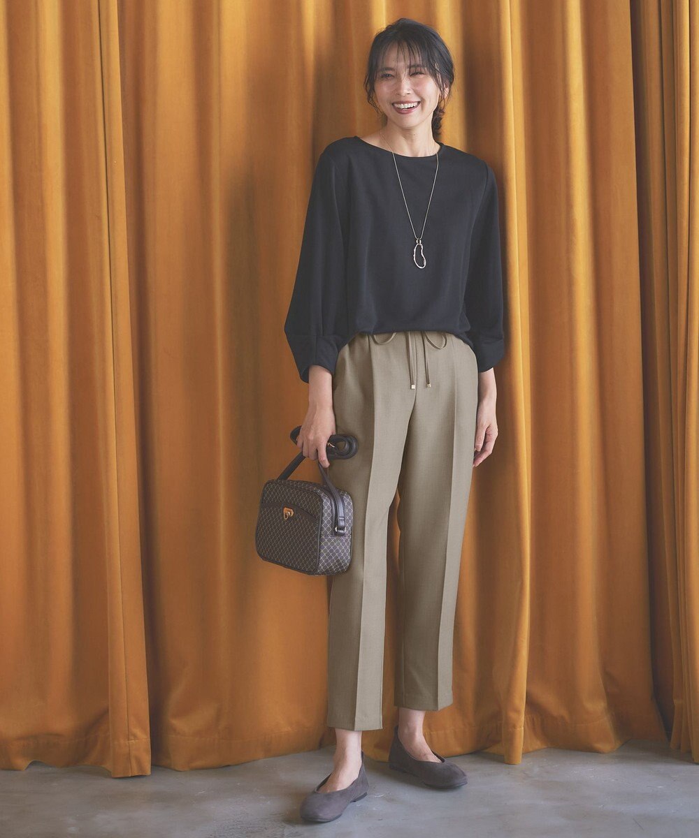 ANY 【セットアップ対応/ウエストゴム】イージィケア美脚テーパードパンツ 