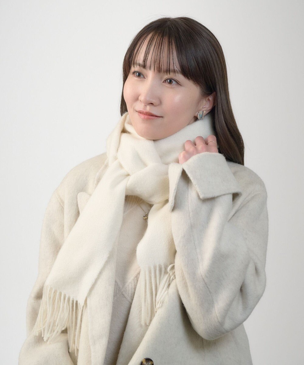 MOONBAT プラスムーンバット (+moonbat) カシミヤ100％無地マフラー 洗える 190㎝×30㎝ 