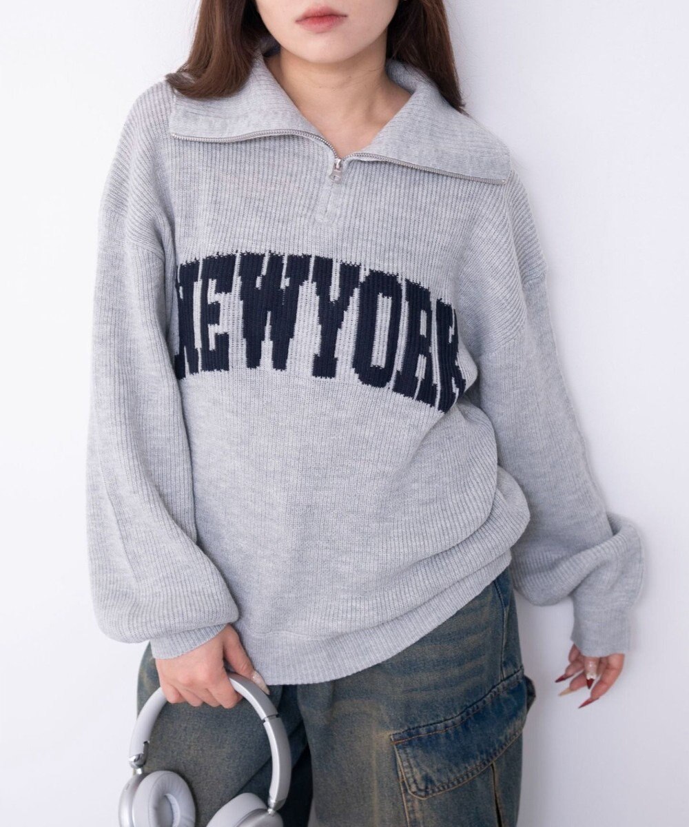 WEGO NEWYORKハーフジップニット 