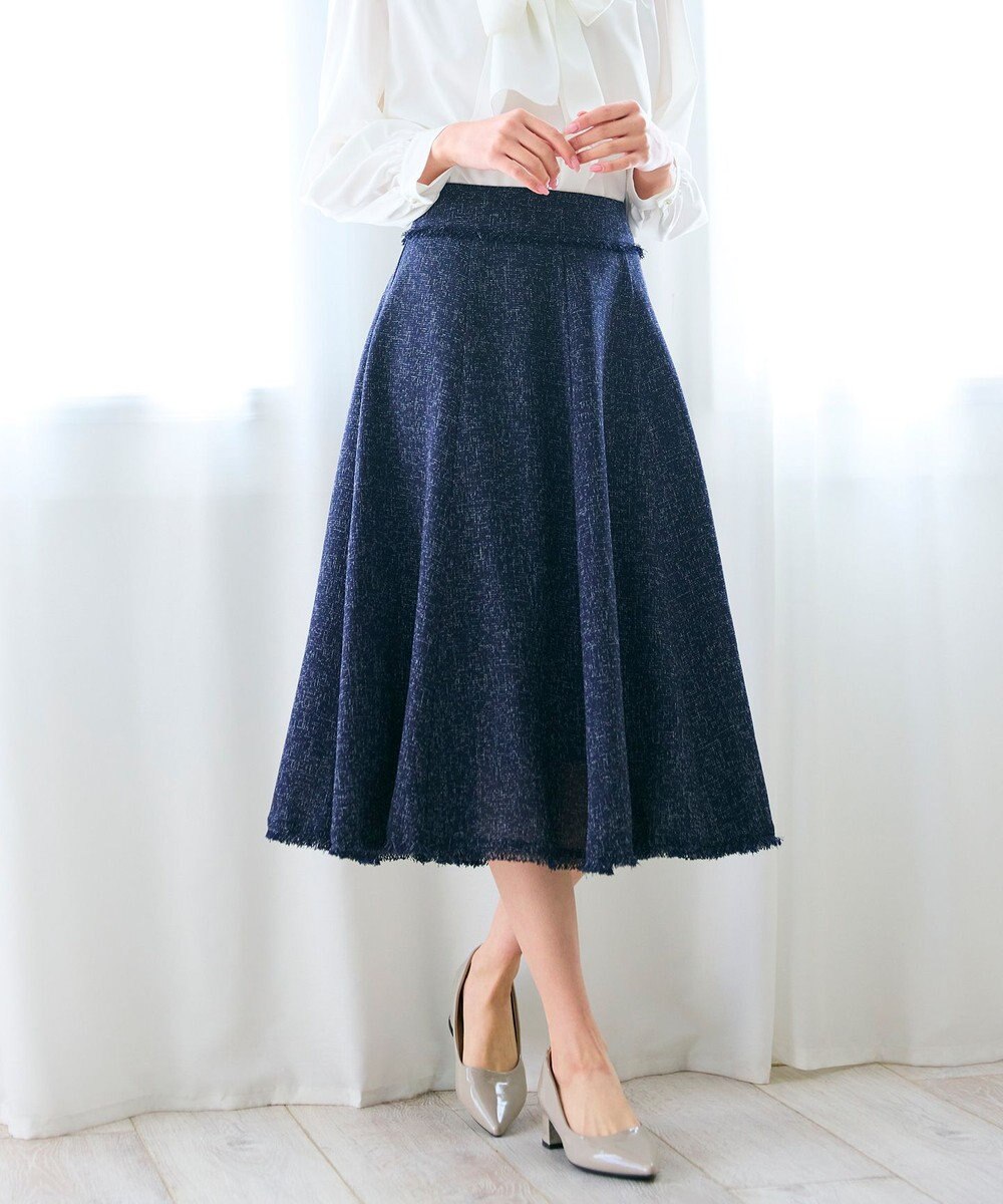 Feroux 【セットアップ対応】春ツイード フレアスカート 