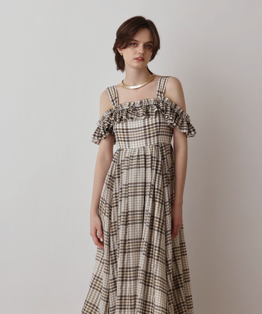 GRACE CONTINENTAL チェックサッカーワンピース 