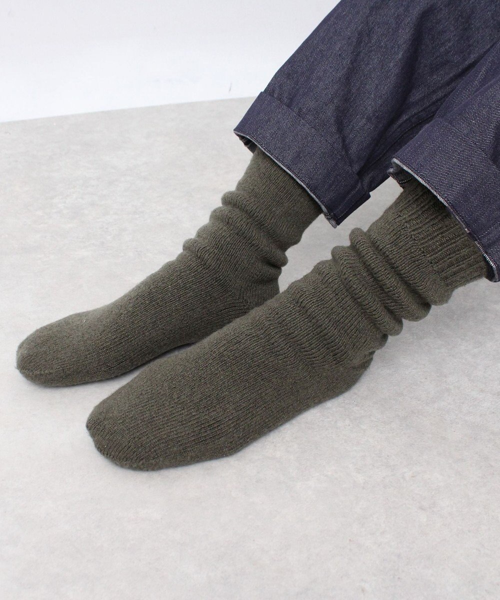 WHITE MAILS 【UNISEX】WOOL PAPER DOUBLE KNIT ルームソックス 