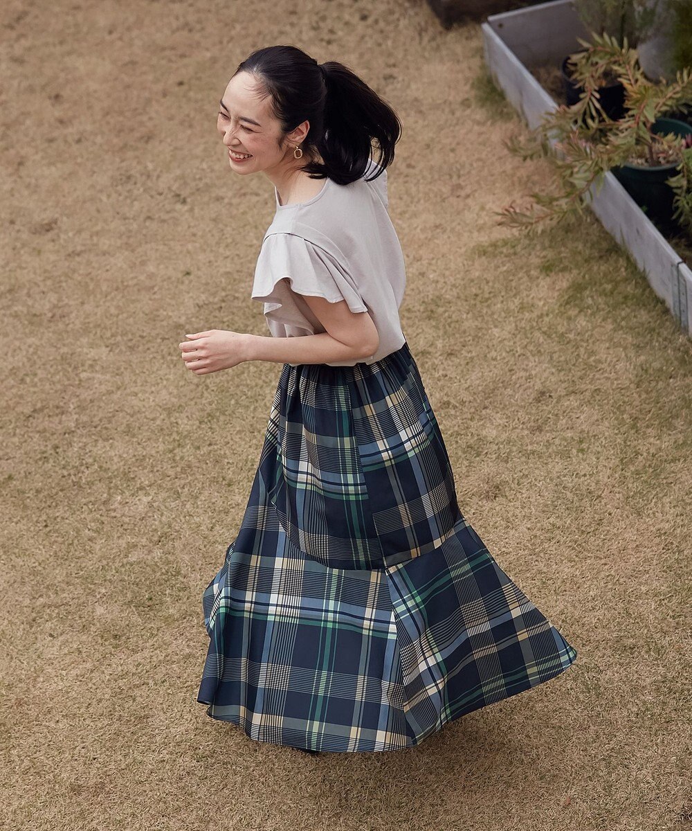 ANY 【接触冷感/UVケア/シワになりにくい】フレアスリーブ Tブラウス 