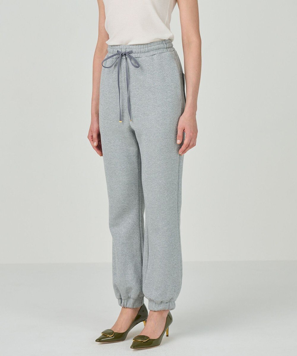 GRACE CONTINENTAL ラメ起毛裏毛トラックパンツ 