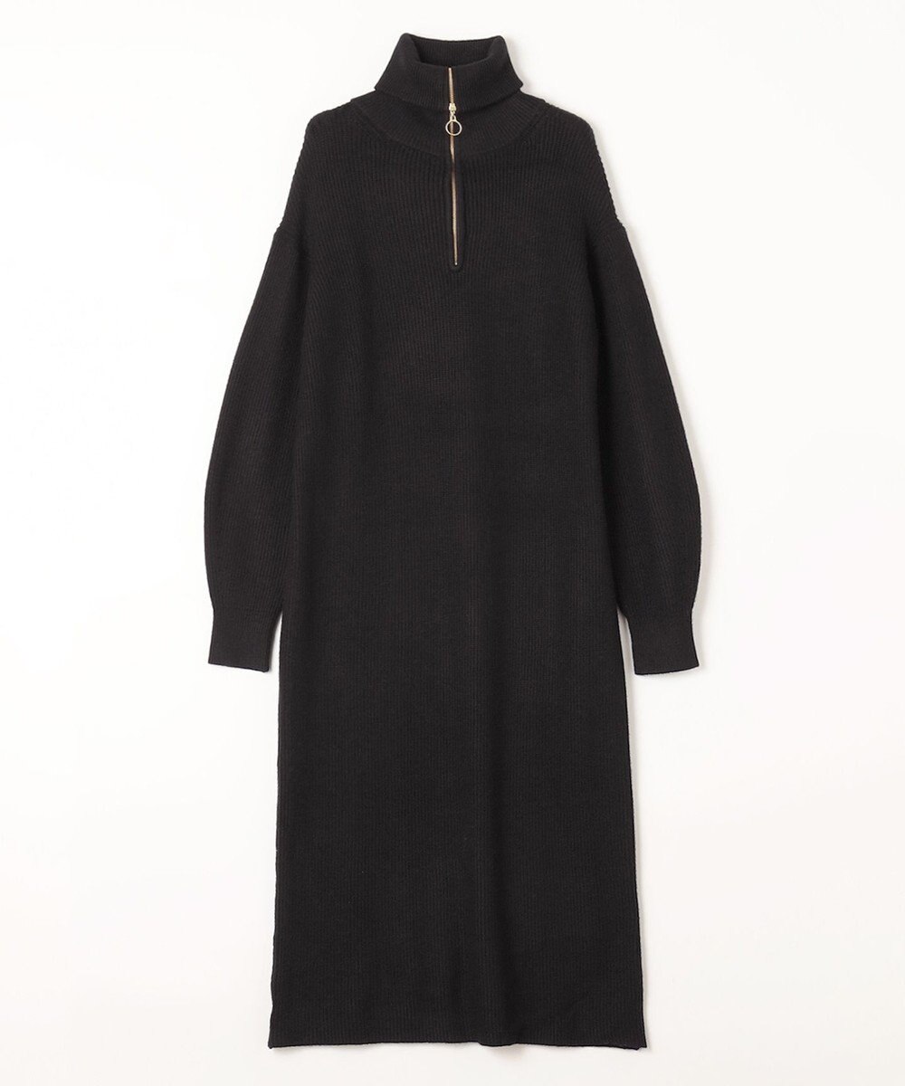 ANY L ハーフジップニットワンピース 