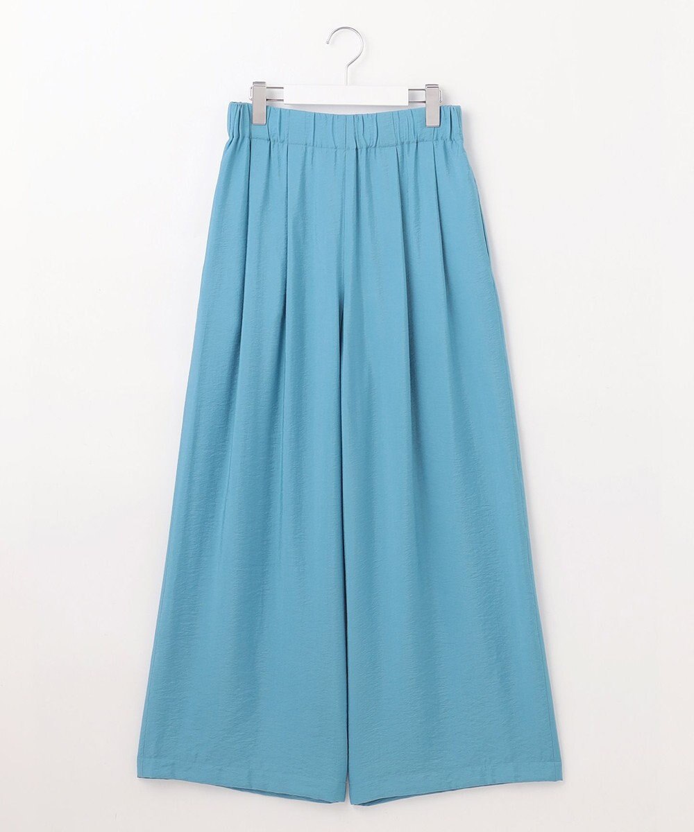 自由区 L 【ウエストゴム・洗える】エアリーツイルワイド パンツ 
