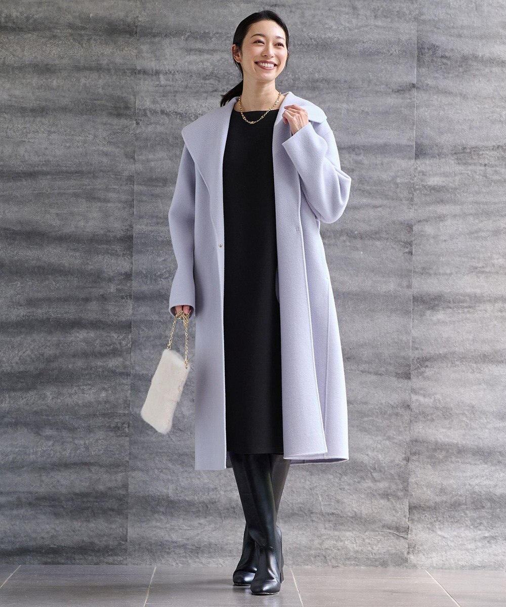 自由区 【洗える】ポリエステルホールガーメントニット ワンピース 