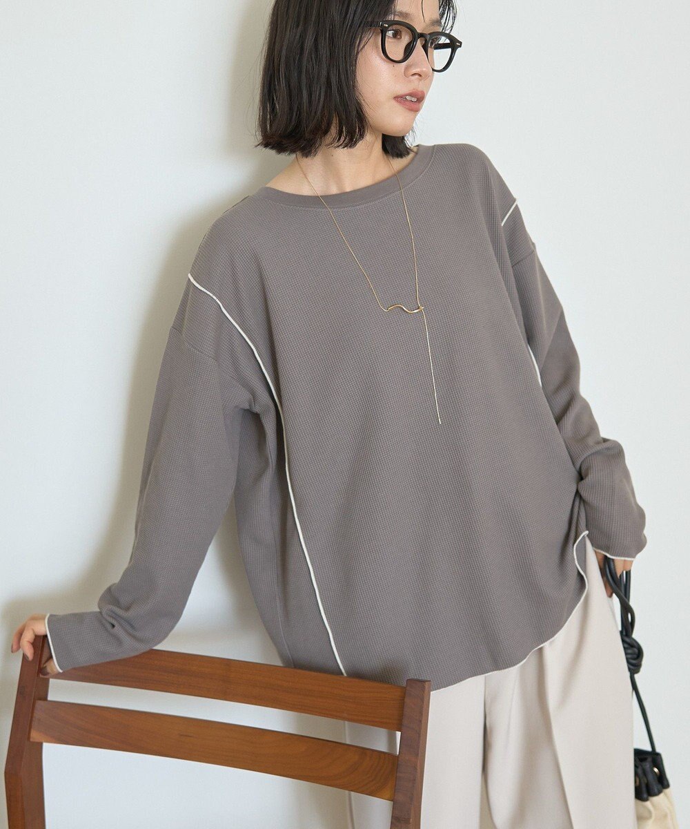 AMERICAN HOLIC 【WEB限定】ワッフル配色メロープルオーバー 