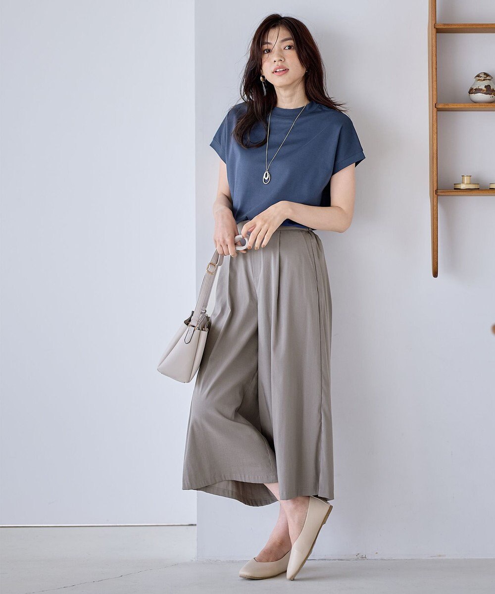 ANY 【UVケア/接触冷感/洗濯機可/ウエストゴム】清涼リラックスクロップドパンツ 