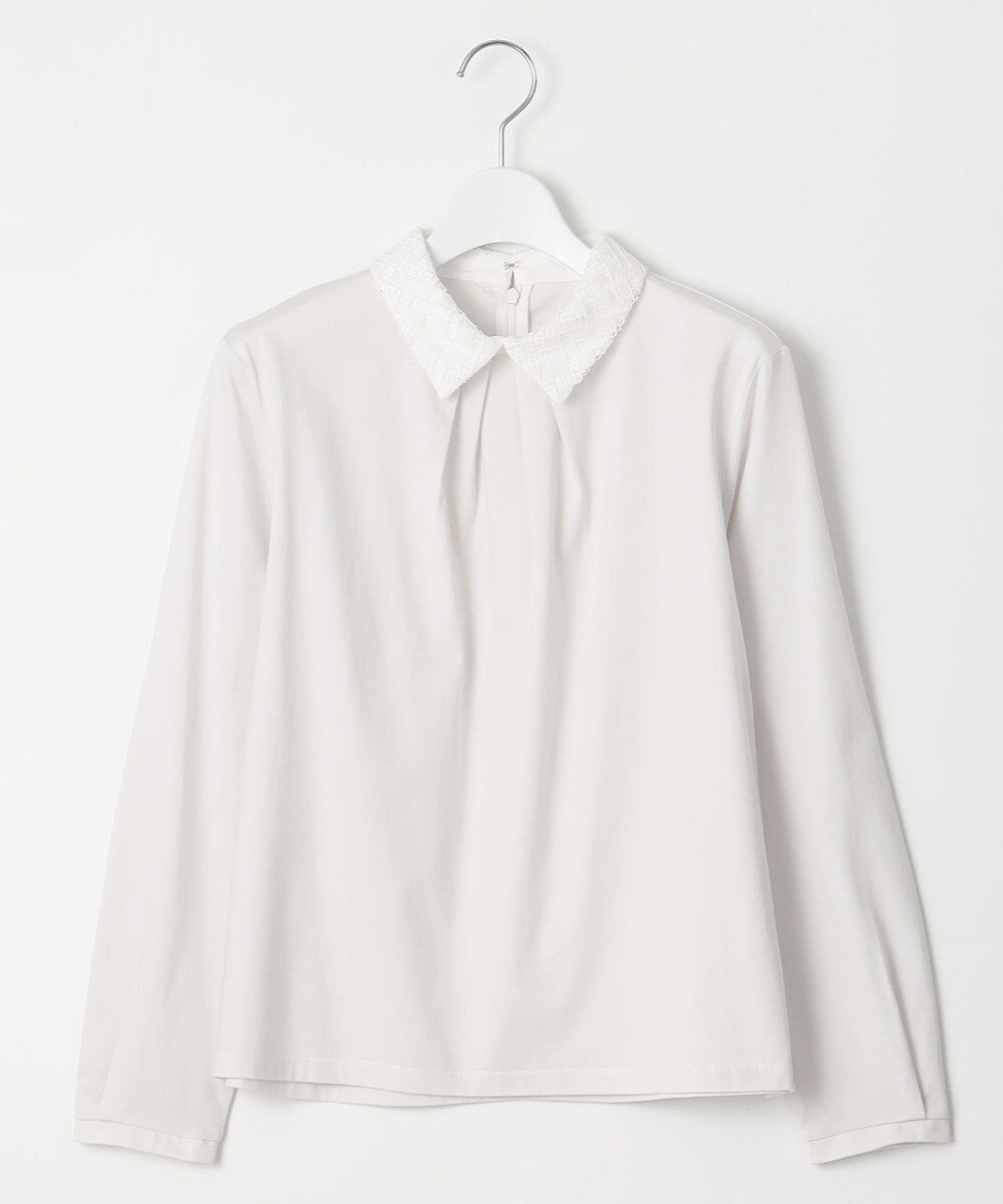 J.PRESS LADIES プレーティングジャージー レース襟 カットソー 