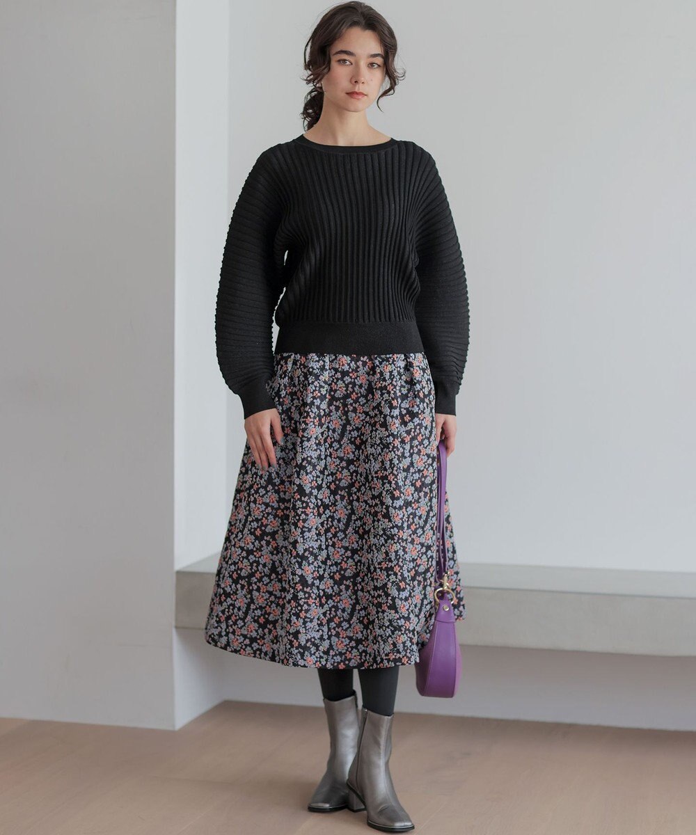 組曲 S 【加藤ローサさん着用】フラワージャカード スカート 