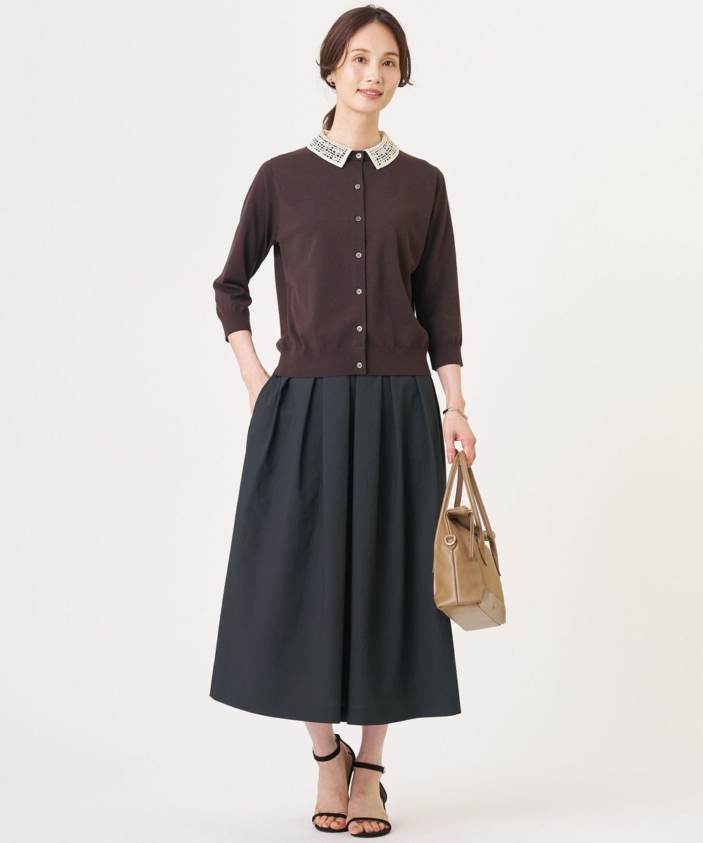 J.PRESS LADIES L フルダルクロス プリーツ スカート 