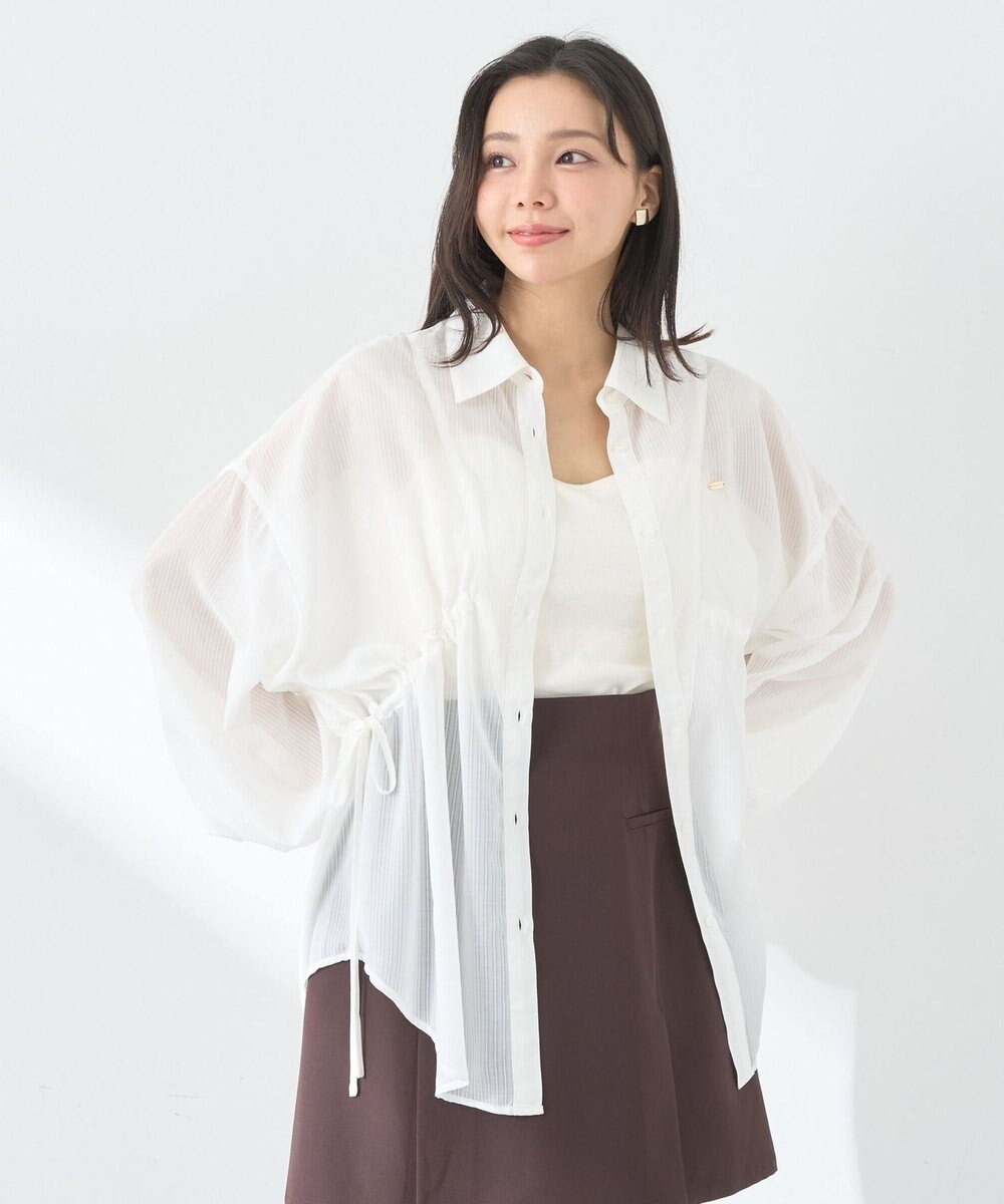 earth music&ecology ウエストドロストシアーシャツ 