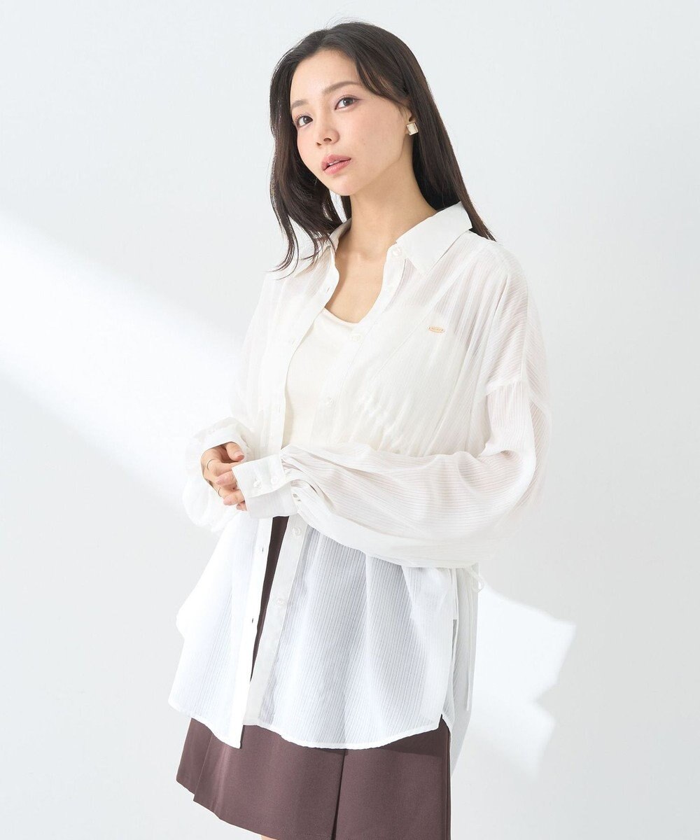 earth music&ecology ウエストドロストシアーシャツ 