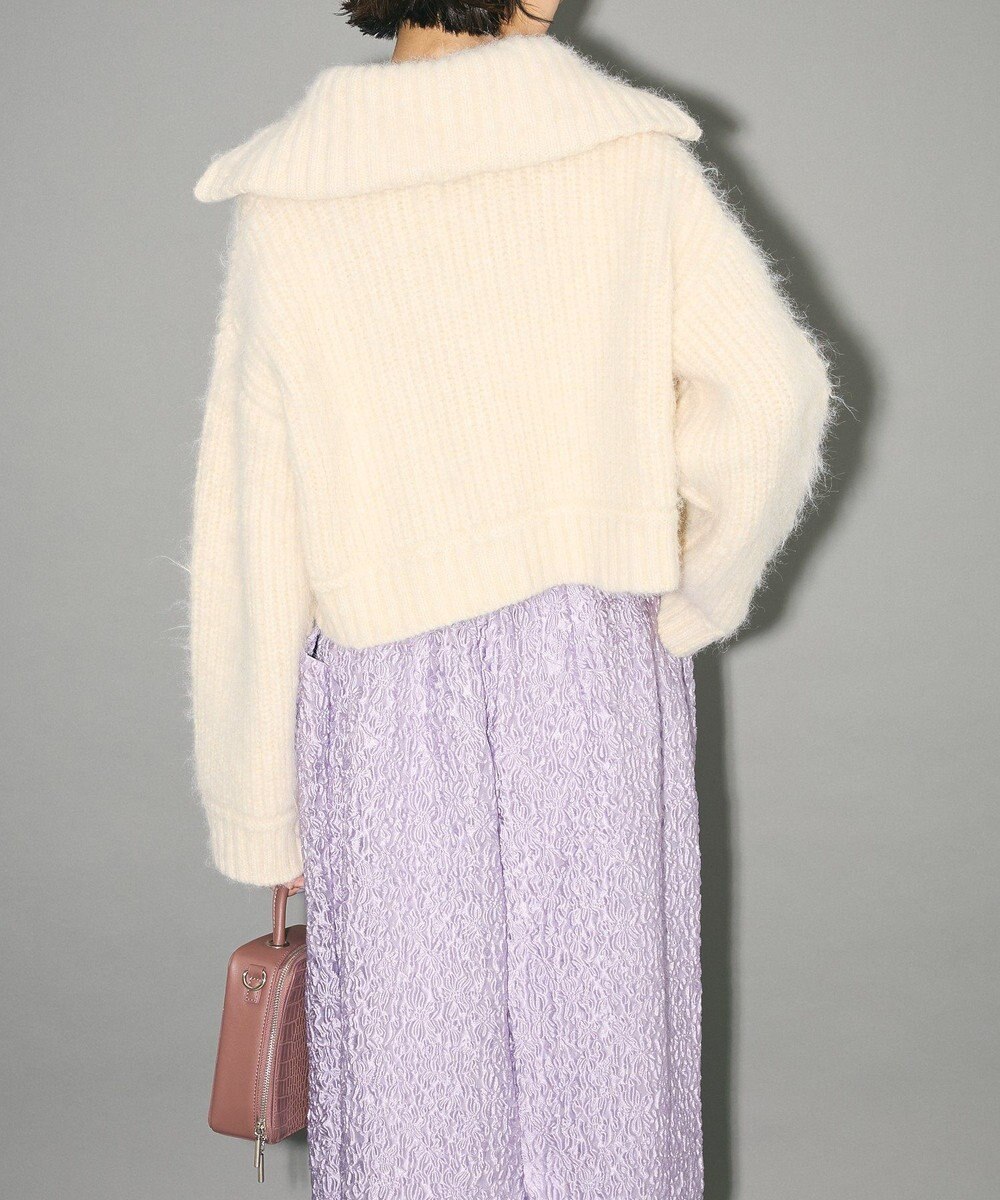 Green Parks フロントジップビックカラーニットブルゾン 