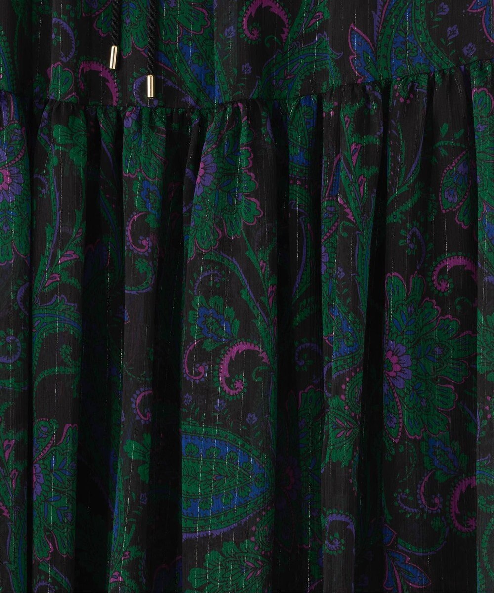 GRACE CONTINENTAL ラメストライププリントスカート 