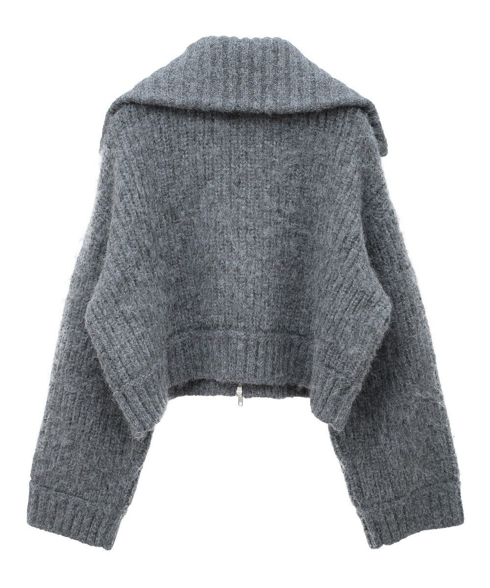 Green Parks フロントジップビックカラーニットブルゾン 