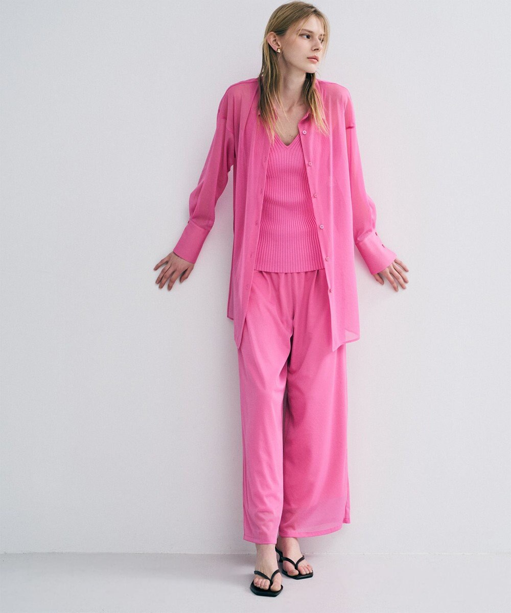 uncrave トリコットシフォン ロングシャツ 