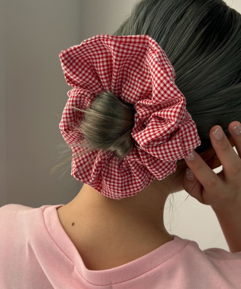 WEGO Lギンガムチェックシュシュ 